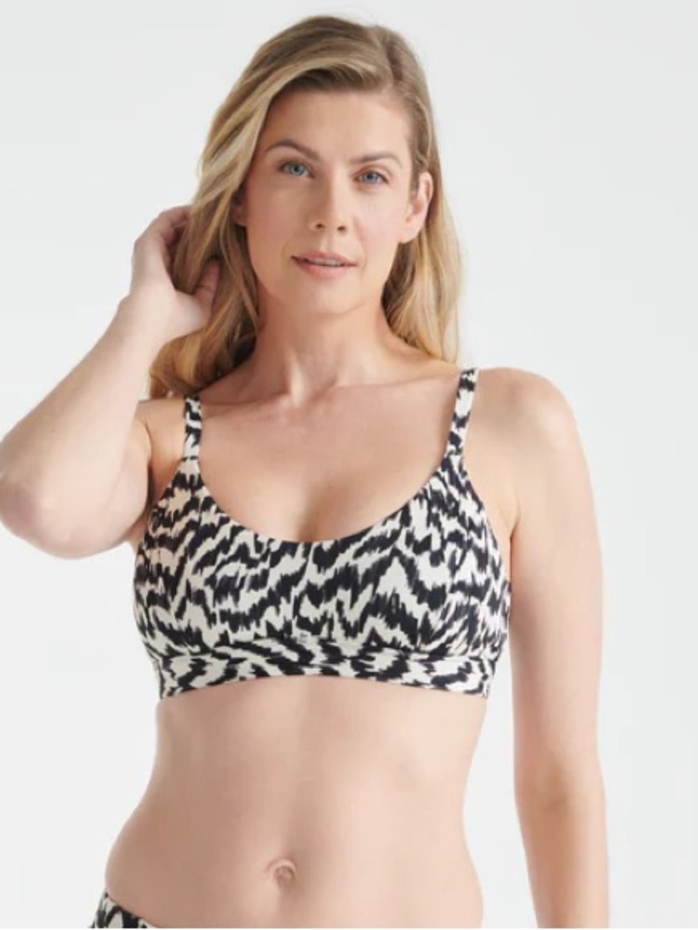 knix Black & White bikini top Safari Limited Edition print size medium NWT